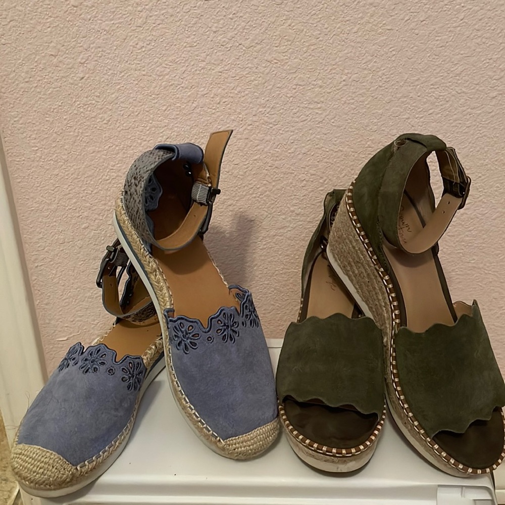 BOGO- Open toe wedge espadrilles, closed toe flat espadrilles